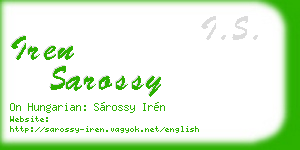 iren sarossy business card