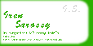 iren sarossy business card